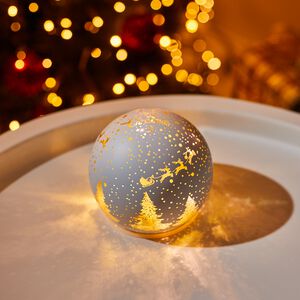 CASHEL LIVING LED CHRISTMAS WHITE Small Glass Ball