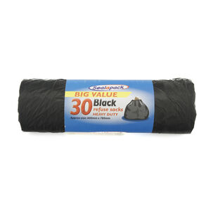 Black Refuse Sacks 30 Pack
