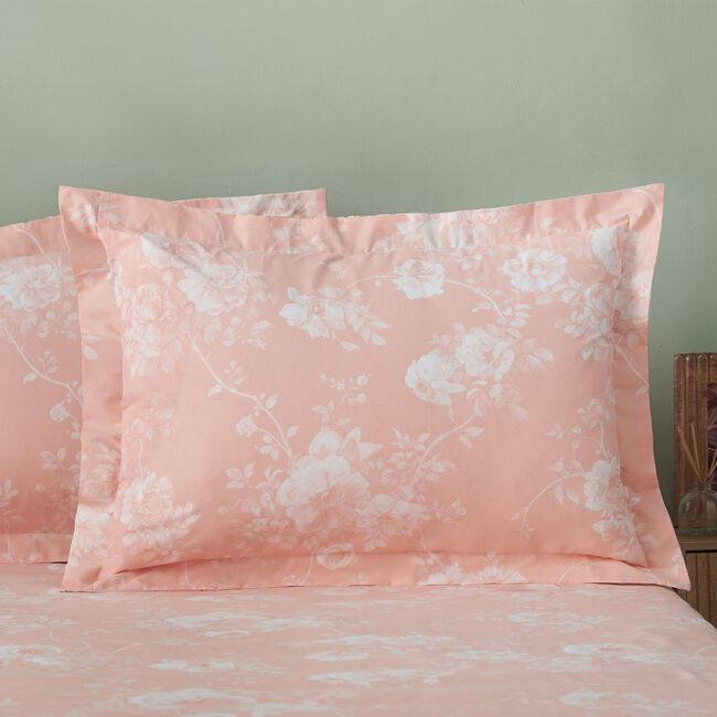 Harriet Oxford Pillowcase Pair - Peach