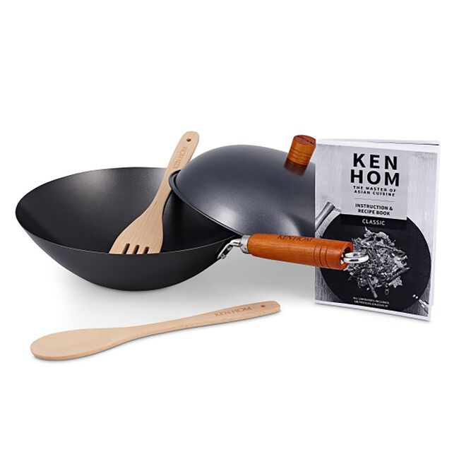 Ken Hom Carbon Steel 5 Piece Classic Wok Set