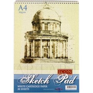 Icon A4 90gsm Spiral Sketch Pad - 30 Sheets