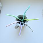 Melii 6 Silicone Animal Straws with Cleaning Brush