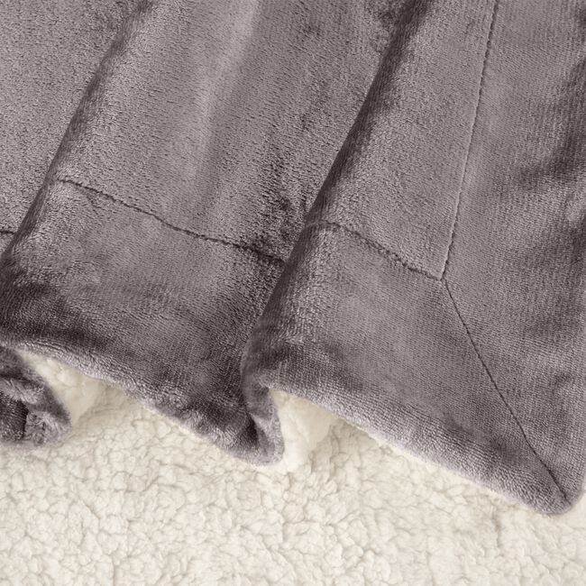 NICOLE DAY MINK SHERPA GREY 130x170cm Throw