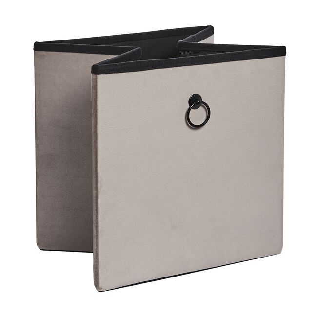 VELVET FOLDABLE SMALL Mink Ottoman