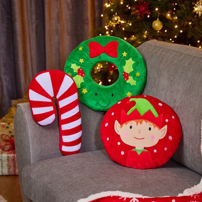 Candy Cane Cushion 40cm - Red/White