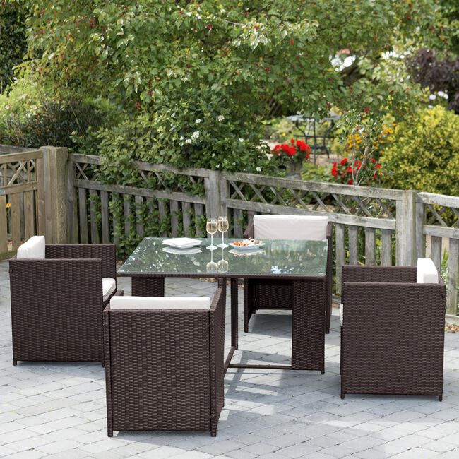 Capri 5-Piece Rattan Cube Set