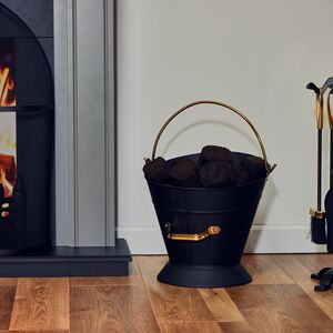 Silverflame Waterloo Coal Bucket with Brass Handle