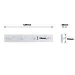 4 Hook White Wooden Board