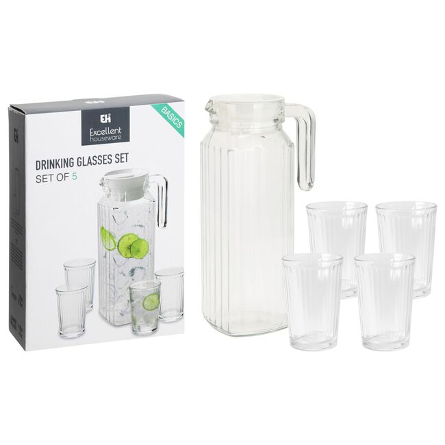 Glass Jug 5 Piece Set
