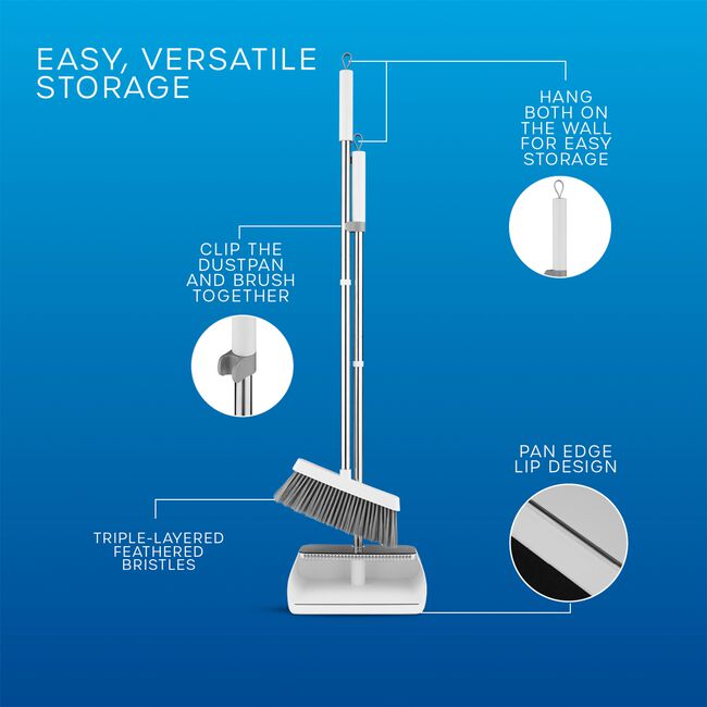 Tower Elevate Long Handled Dustpan and Brush