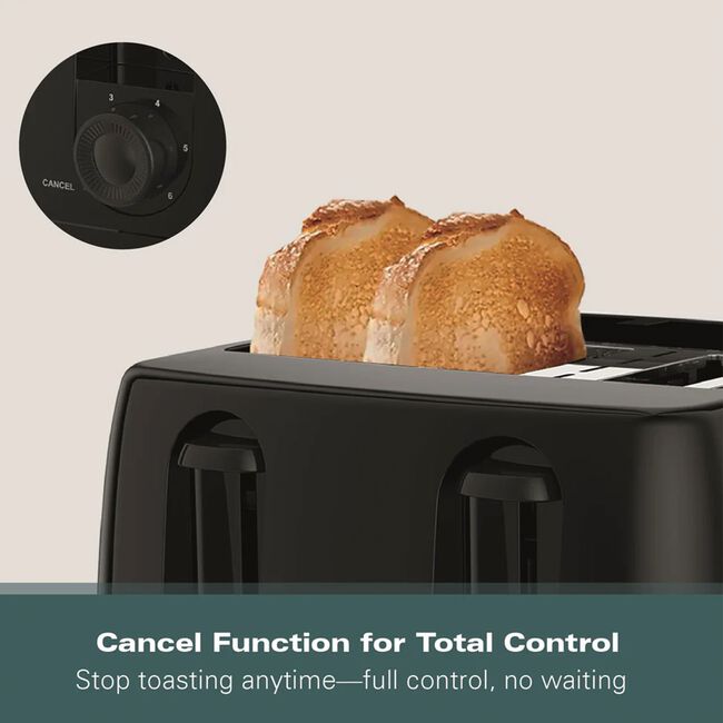 HAMILTON BEACH ESSENTIALS BLACK 4 Slice Toaster