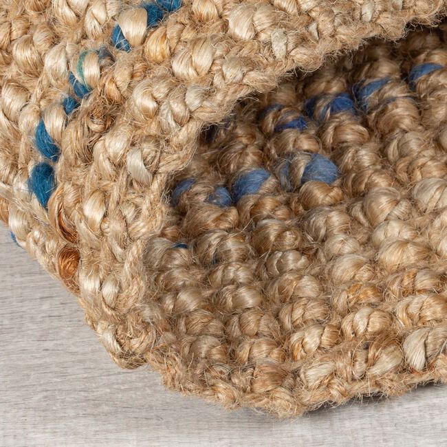 JUTE BOUCLE NATURAL/BLUE 60X230cm Runner