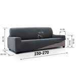 REGAL MILLS EASYSTRETCH VELVET DARK GREY  4 Seater Sofa Cover
