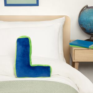 LETTER L Cushion Blue/Green