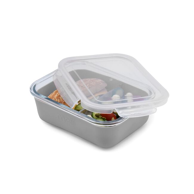 Melii Grey Glass Container with Silicone Sleeve