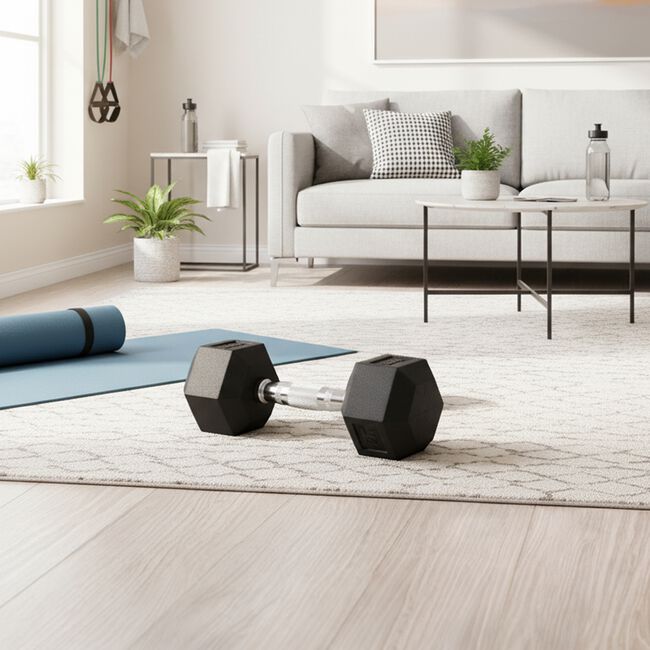 Body Go Rubber Hex Dumbbell 7.5kg