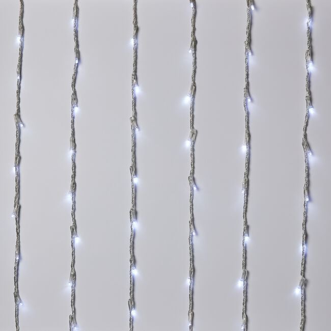 240 White LED Waterfall Curtain Christmas Lights