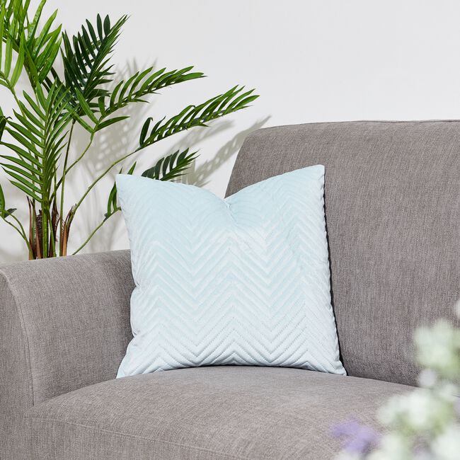Triangle Stitch Cushion 45x45cm - Mint