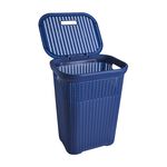 Navy Knit Laundry Hamper 