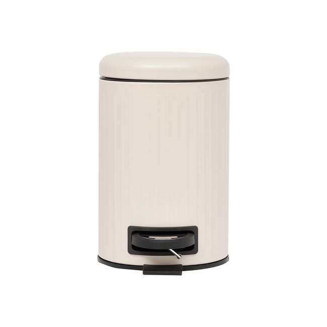 PIFCO RIBBED 3L BEIGE Bathroom Bin