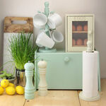 Apollo Rubberwood Drop Front Bread Bin - Mint