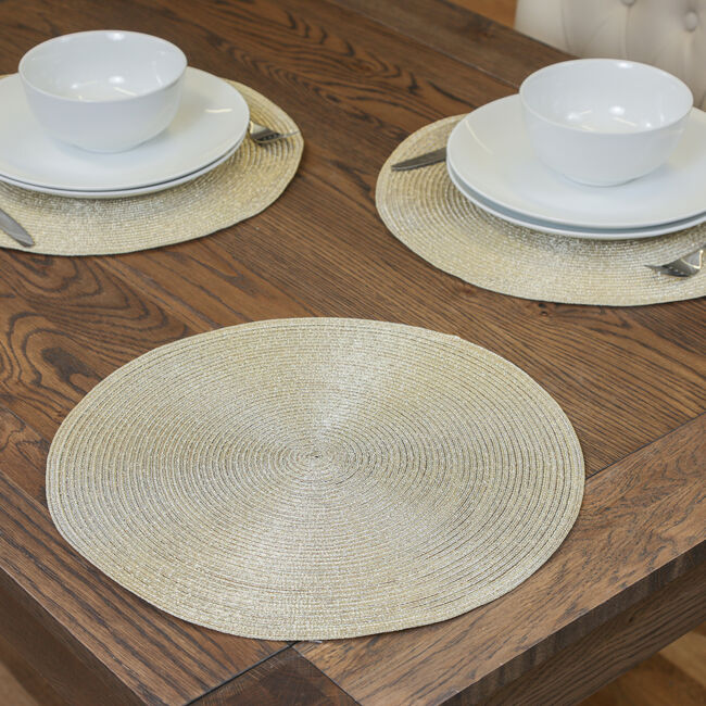 Round Shimmer Gold Placemat Home Store + More