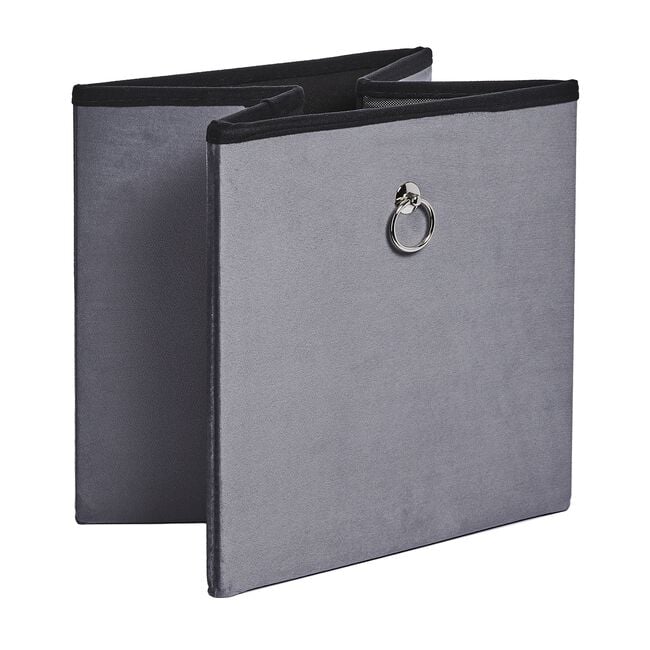 VELVET FOLDABLE SMALL Charcoal Ottoman