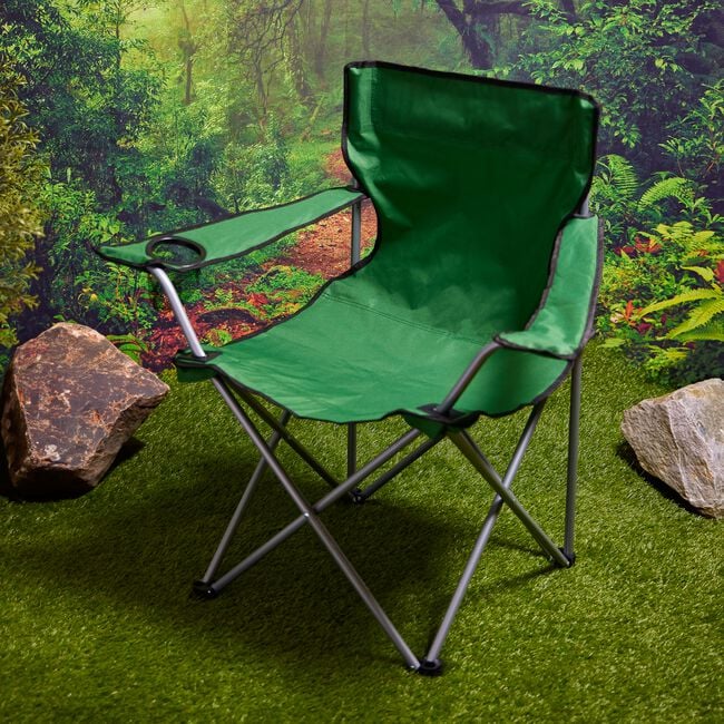 FOLDING ARMCHAIR With Cupholder - Green