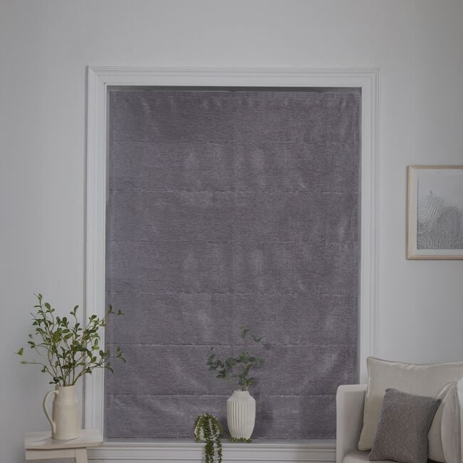 BLACKOUT & THERMAL TEXTURED SLATE 90X140cm Roman Blind