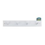 4 Hook White Wooden Board