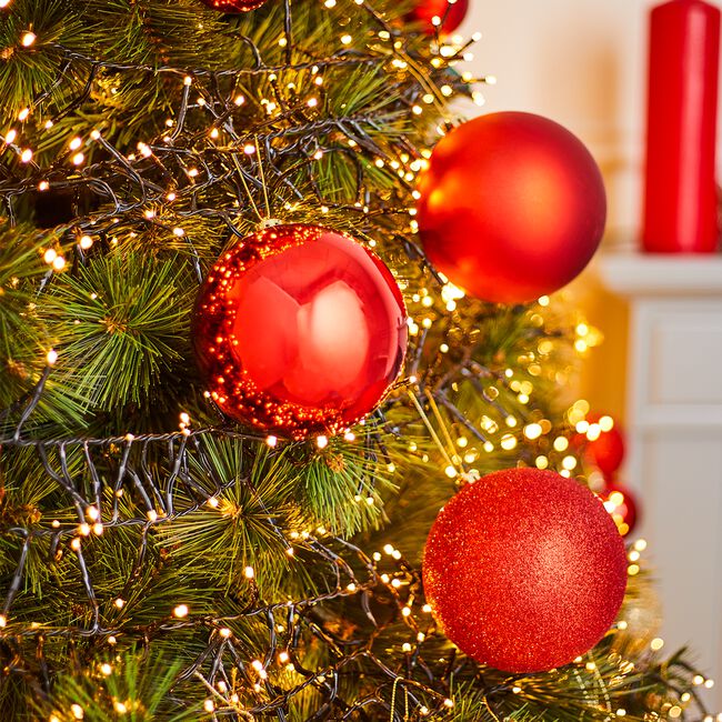 3 PACK 12Cm RED Baubles