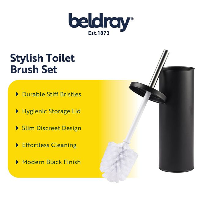 BELDRAY BLACK ROUND Toilet Brush