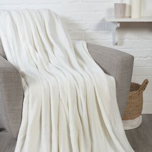 Nicole Day Fleece Throw 150cm x 180cm - Cream