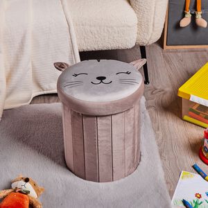 Cat Folding Ottoman - Grey