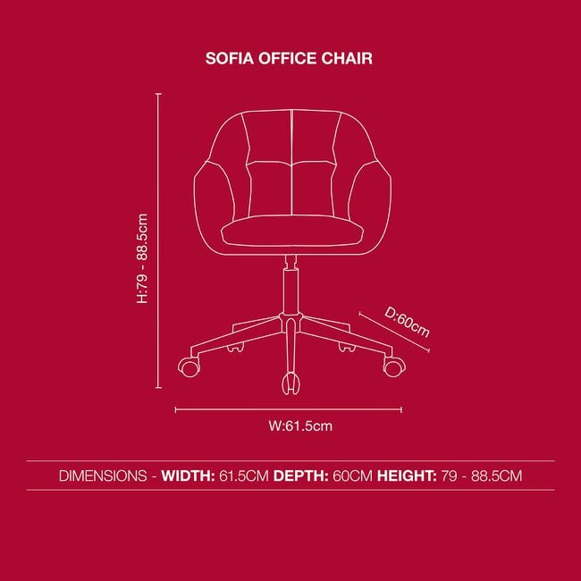 Sophia Office Chair - Dove Grey