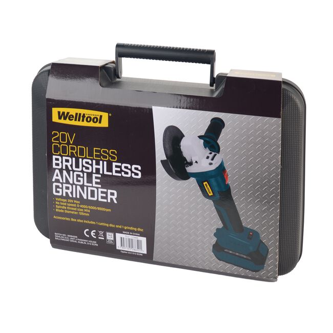 20V Cordless Brushless Angle Grinder