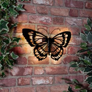 LED Solar Metal Butterfly Garden Wall Art