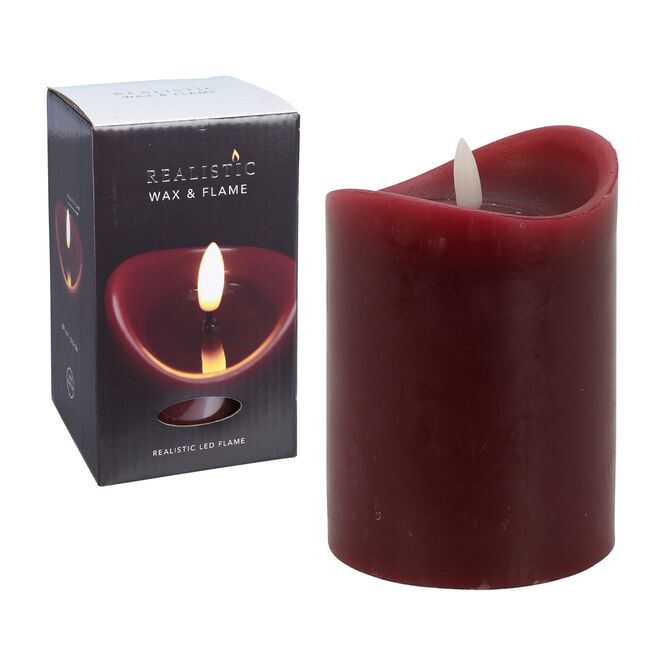 LED Pillar Candle Red - 9x12,5cm