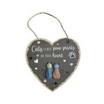 Cats Wooden Plaque Heart