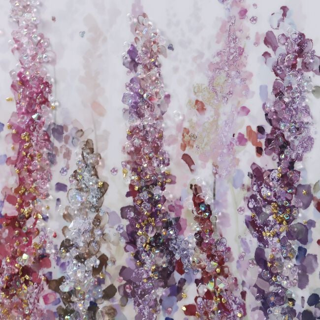 Lavander Fields Jewelled Wall Art - 49cm x 59cm