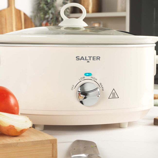 SALTER RETRO CREAM 6.5L Slow Cooker