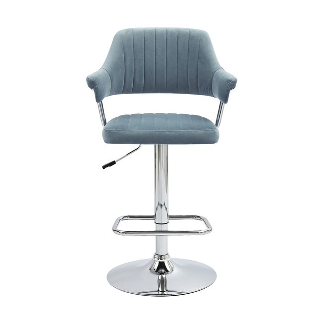 BELMONT Barstool Velvet Stone Blue