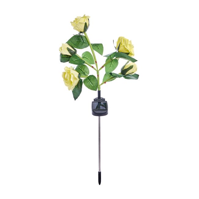 Yellow Rose Solar Garden Stake Light