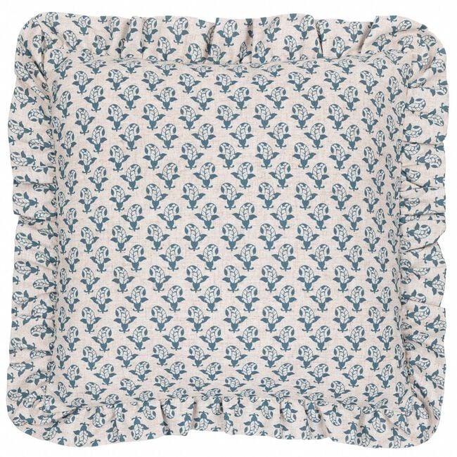 FURN LULAH BLOCK LINEN/BLUE 45x45 Cushion