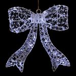 Crystal Bead Christmas Bow with Twinkling Lights