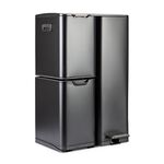 NORDHAUS BLACK TRIPLE COMPARTMENT 60L RECYCLING Bin
