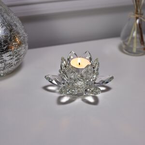 Cashel Living Crystal Lotus Flower Candle Holder