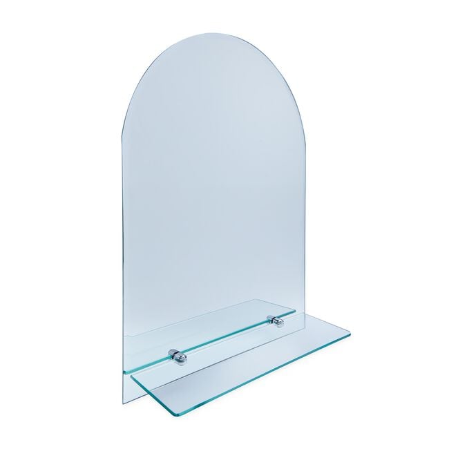 Tema Curved Bevelled 60x45cm Shelf Mirror