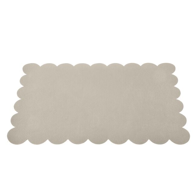 SCALLOP LEATHER Grey Placemat