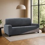 REGAL MILLS EASYSTRETCH VELVET DARK GREY  2 Seater Sofa Cover